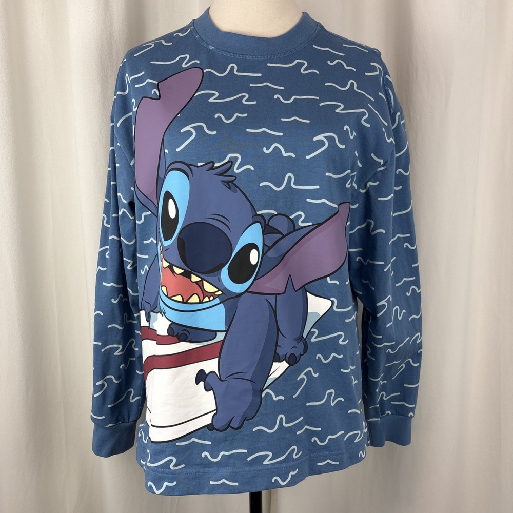 Walt Disney World Surfing Stitch Celebration Crew Spirit Jersey AOP Blue Small